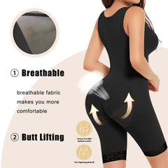 Plus Size Women's Full Body Shapewear with Abdominal Control