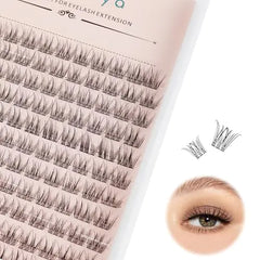 YOONOYA Wispy Cluster Lashes 144 Pcs 11mm Natural Individual Eyelashes Wispy C D Curl DIY Cluster Eyelash Extensions Super Thin Band Eyelashes (QF-11mm)