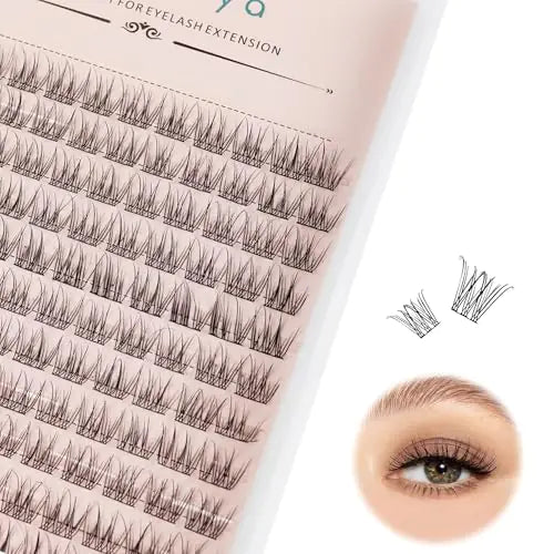 YOONOYA Wispy Cluster Lashes 144 Pcs 11mm Natural Individual Eyelashes Wispy C D Curl DIY Cluster Eyelash Extensions Super Thin Band Eyelashes (QF-11mm)
