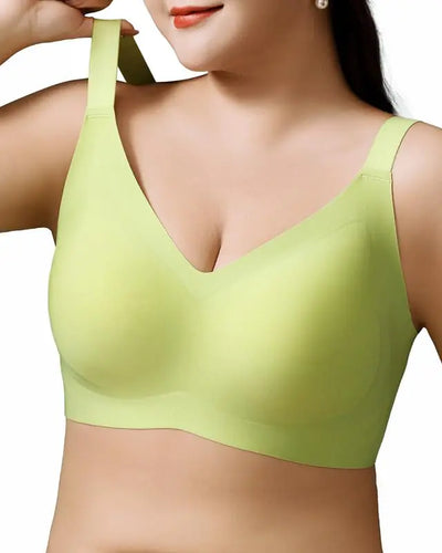 Airsong Womens Minimizer Bras Full Coverage Wireless Plus Size Padded Removable Adjustable Bralette Soft Comfort Seamless Everyday Bra (36E Green)