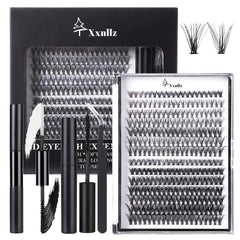 Lash Clusters Cluster Eyelash Extensions: Lashes Individual Lash Clusters Kit 280 PCS Eyelashes Natural 9-16mm Curl Eyelash Clusters with Lash Glue for Beginner Beauty (30D+40D)