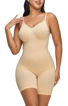 YIANNA Bodysuit for Women Seamless Shapewear Tummy Control Sculpting Body Shaper Butt LifterYA5218-Beige-XXS/XS