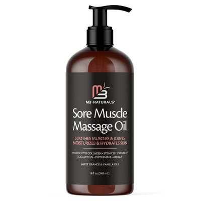 Arnica Sore Muscle Massage Oil – Anti-Cellulite & Skin Tightening with Collagen Stem Cells & Menthol. Perfect for Stocking Stuffers & Christmas Gifts – Full Body Relief & Skin Care for Men & Women.