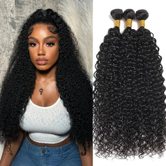 Ralisa Water Wave Bundles 100% Unprocessed Brazilian Virgin Hair Bundles Wet and Wavy 3 Bundles Human Hair Extensions Sew-In for Black Women Natural Color
