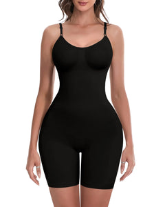 HolaFlors Womens Shapewear Bodysuit Tummy Control Faja Body Shaper Waist Trainer Seamless Full Body Suits Butt Lifting (Black M)