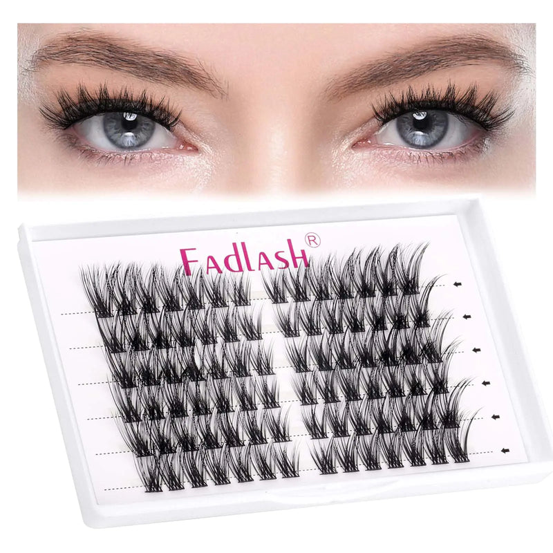 Cat Eye Lash Clusters Natural DIY Lash Extensions Cluster Eyelash Extensions Individual Lashes Thin Band Cluster Lashes Left & Right Eyelash Clustes Wispy Eyelash Extensions Fluffy by FADLASH (T02)