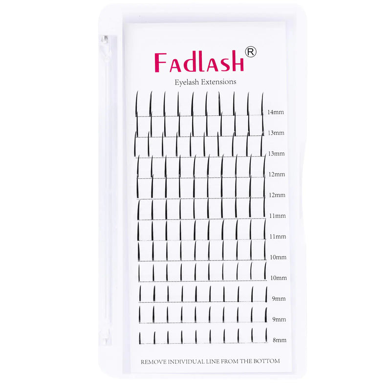 Lash Spikes Extension D Curl Mixed Tray Fairy Lashes Premade Spikes Eyelash Extensions Super Thick Spikes Individual Lashes Preamde Fans (D Curl 8-14mm)