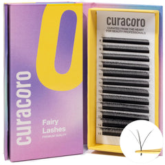 Curacoro Fairy Volume Lash Extensions 3D - 0.07mm Thickness | C CC D Curl | 8-15mm Length Mixed Tray | Premium Matte Black Individual Eyelashes Tray Professional Supplies Use (CC 8mm)