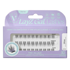 LayZ Gal™ Lash Clusters Self Adhesive Eyelashes Individual Lashes Kit Lash Cluster Kit Natural Lashes Pre-Styled Flare Shape Natural Volume No Glue Needed (Vibing)