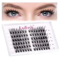 Cat Eye Lash Clusters Natural DIY Lash Extensions Cluster Eyelash Extensions Individual Lashes Thin Band Cluster Lashes Left & Right Eyelash Clustes Wispy Eyelash Extensions Fluffy by FADLASH (T02)