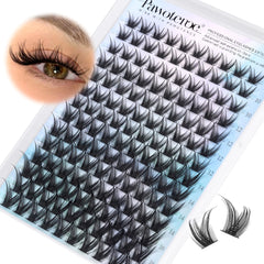 Pawotence Lash Clusters Wispy Eyelash Clusters 10-16mm Manga Individual Lashes Cluster Eyelash Extensions 168pcs Lash Extension DIY False Eyelashes Cluster Lashes with Soft Thin Band