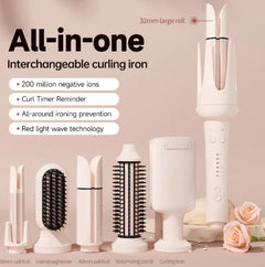 5-in-1 Negative Ion Automatic Hair Curler Set