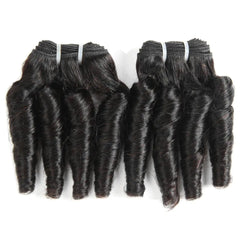 Molefi Brazilian Virgin Funmi Hair Bundles Spiral Curl Hair Bundles Short Curly Weave 9A Unprocessed Brazilian Human Hair Extensions 100g/pc Natural Color (10 12inch 100g/pc)