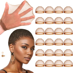 IDN BEAUTY HD Wig Cap for Women Invisible and Breathable Caps for Lace Front Wigs High-Elastic Stretchy Sheer Nylon Wig Caps Natural Transparent HD Ultra-thin Wig Caps 24PCS Dark Brown