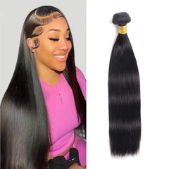 JTMMP Human Hair Bundles 100% Unprocessed Brazilian Virgin Straight Bundles Human Hair Straight single Bundles Human Hair Raw Remy Hair Bundles Natural Black (16)